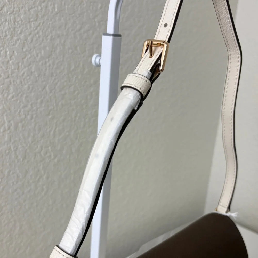 Tory Burch Brown and White Bag